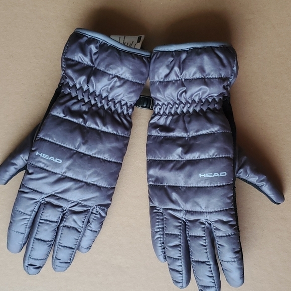 HEAD  black / gray windproof gloves Size small sherpa like lining . EUC - Picture 12 of 12